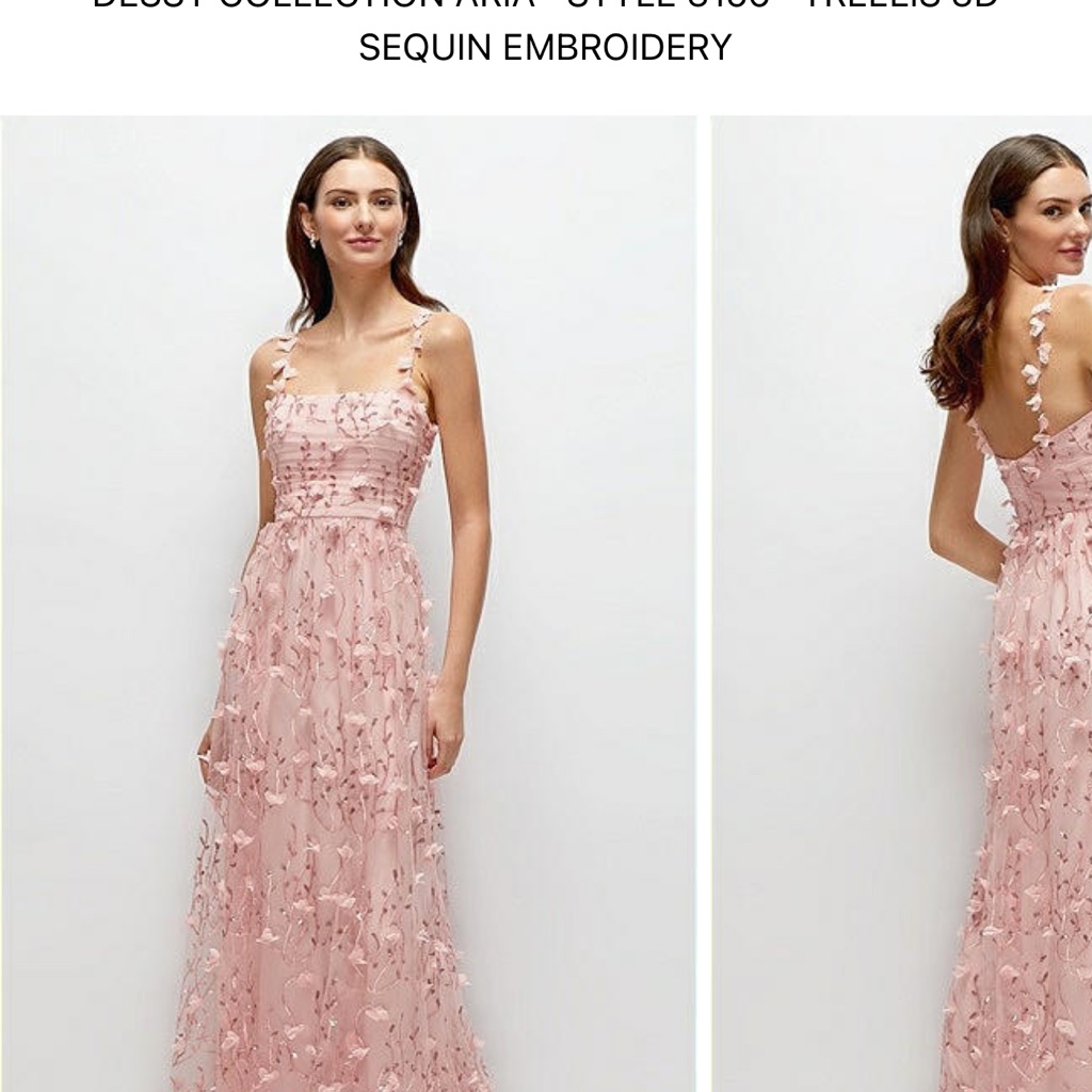 Dressy Group - 3d Sequin Embroidery Floral Maxi Dress